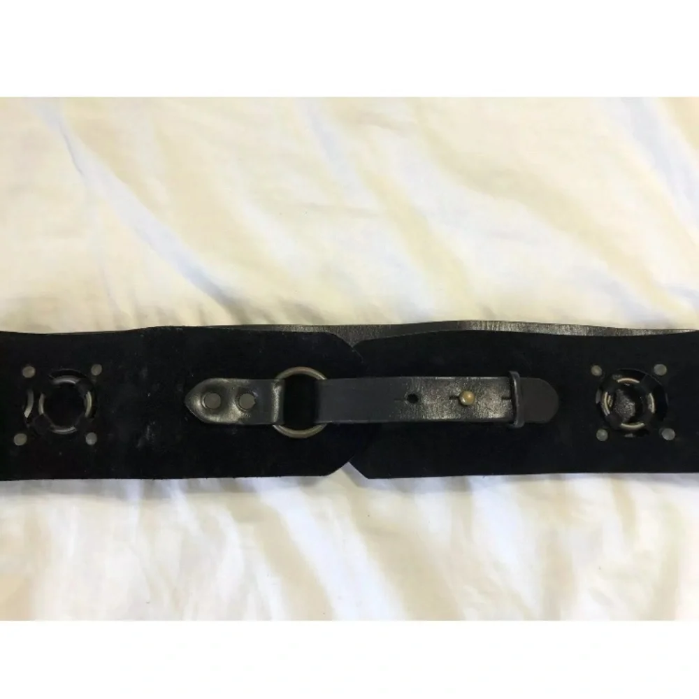 🔥 DOLCE & GABBANA BLACK SUEDE‎ & LEATHER BELT D&G